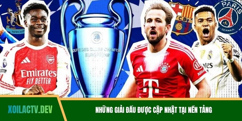 Những giải đấu được cập nhật tại nền tảng